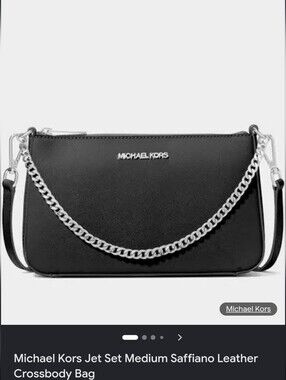 Michael Kors Jet Set Medium Saffiano Leather with Gold Chain